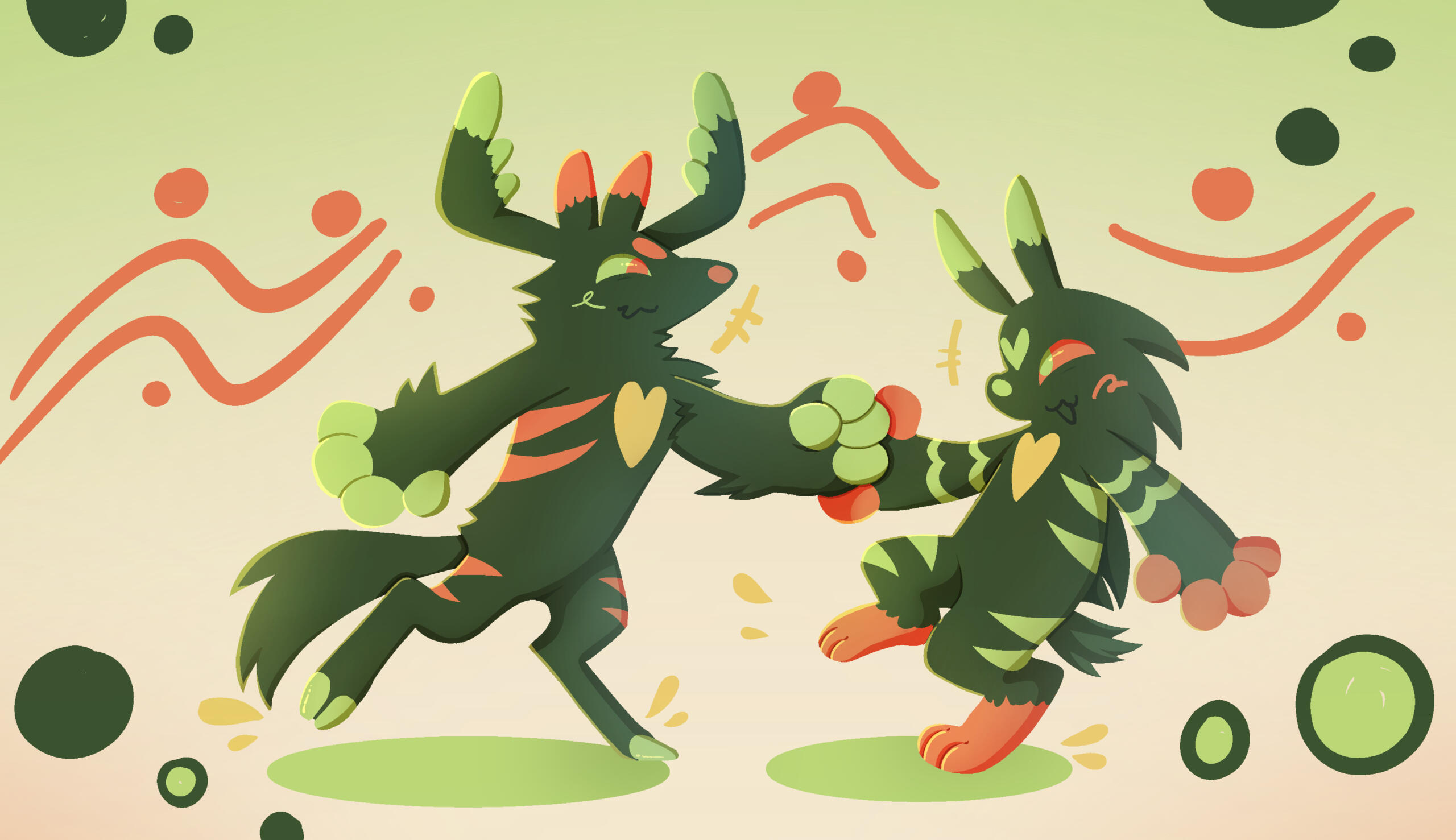 The Ainmhícon mascot. Two Púcas named Craic and Ceol